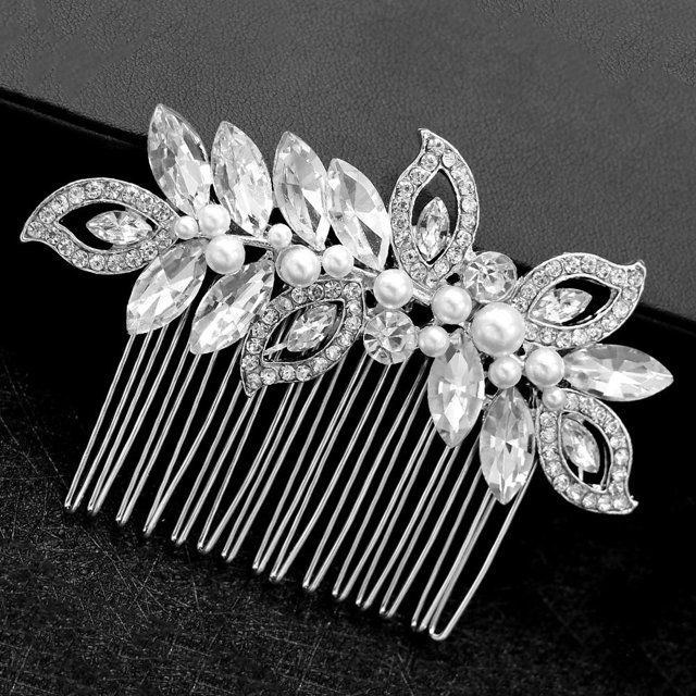 unbranded 1Ud Peine De Aleación Para Mujer Con Decorativos Para Eventos Y Banquetes Plata