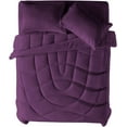 thumbnail image 3 of 3 Piece Luxury U Shape Pattern Comforter By D.N.G. BEDDINGS Set Premium Super Soft, 1000 Thread Count 100% Egyptian Cotton Full/Queen Size Plum Color, 3 of 9