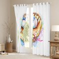 thumbnail image 3 of Erosebridal Watercolor Bow Baseball Black Out Curtains, Cute Sport Curtains Pack of 2 (42x63 Each) for Girls and Boys, 3 of 6