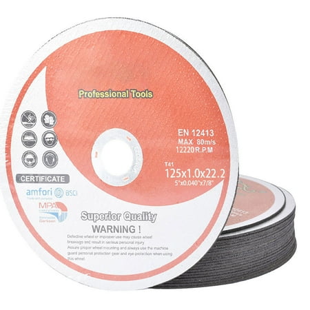 

EPOTOOR 25Pcs 5 x.040 x7/8 Cut-off Wheel Metal & Stainless Steel Cutting Disc
