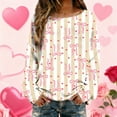 thumbnail image 2 of Wovix Women Valentines Sweatshirt Long Sleeve Crewneck Sweater Heart Graphic Pullover Casual Soft Daily Blouse Oversized Trendy Tee Gifts, 2 of 5