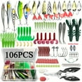 thumbnail image 5 of BIQIANWO 26/78/94/106/122pcs Fishing Lures Kit For Topwater, Bait Rigs Tackle Kit For Bass Trout Salmon, Fishing Accessories, Tackle Box, Including Minnow VIB Popper Spoon Lures Soft Plastic Worms Jig, 5 of 10