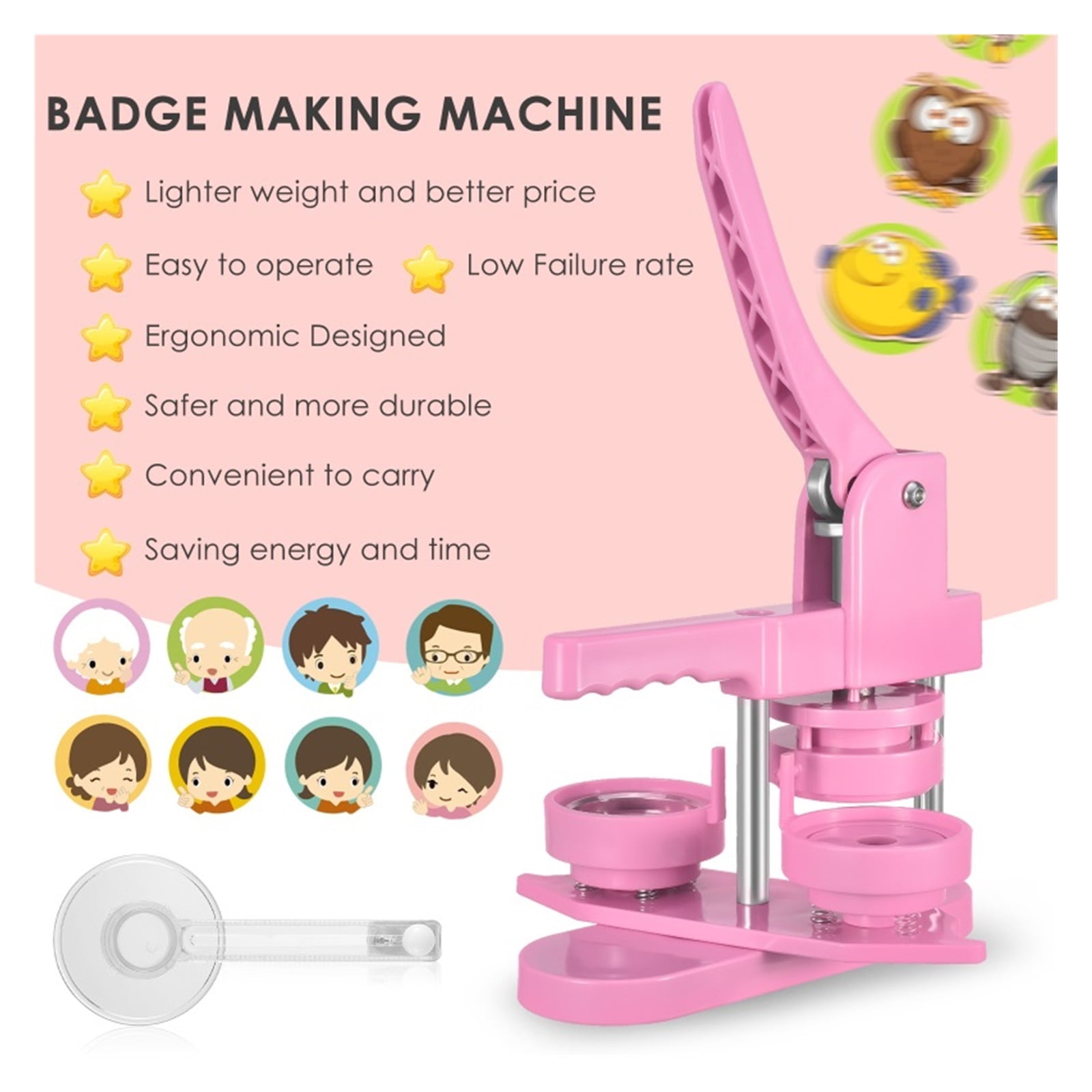 Badge Pin Button Maker Machine 58MM Badges Set Button Making Press Badge Maker Button Maker ,Easy Pressing