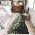 thumbnail image 4 of Mountains 2'x6' Runner Rugs for Hallway Kitchen Bedside Non Slip Washable, Watercolor Forest Nature Pine Trees Landscape Entryway Rug Runners with Rubber Backing, Long Carpet Runner for Laundry Room, 4 of 8