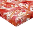 thumbnail image 4 of Ambesonne Hibiscus Fitted Sheet, Watercolor Floral Print, Full Size, Dark Coral Coral White, 4 of 5