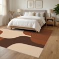 thumbnail image 3 of ODIKA 6'x9' Ultra-Soft Area Rug, Warm Earth Tones Abstract Geometric Design Contemporary Art Inspired with Bold Washable, Bare feet friendly, Silk-Touch for Guest Room, Bedroom, 3 of 7