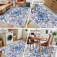 thumbnail image 5 of Kitchen Mats for Floor 3x5 Ft, Boho Blue Flower Non Slip Area Rugs for Kitchen Bedroom Entryway, Spring Watercolor Country Floral Plant Washable Carpet Runner Rug Floor Mats for Bedroom Home Decor, 5 of 8