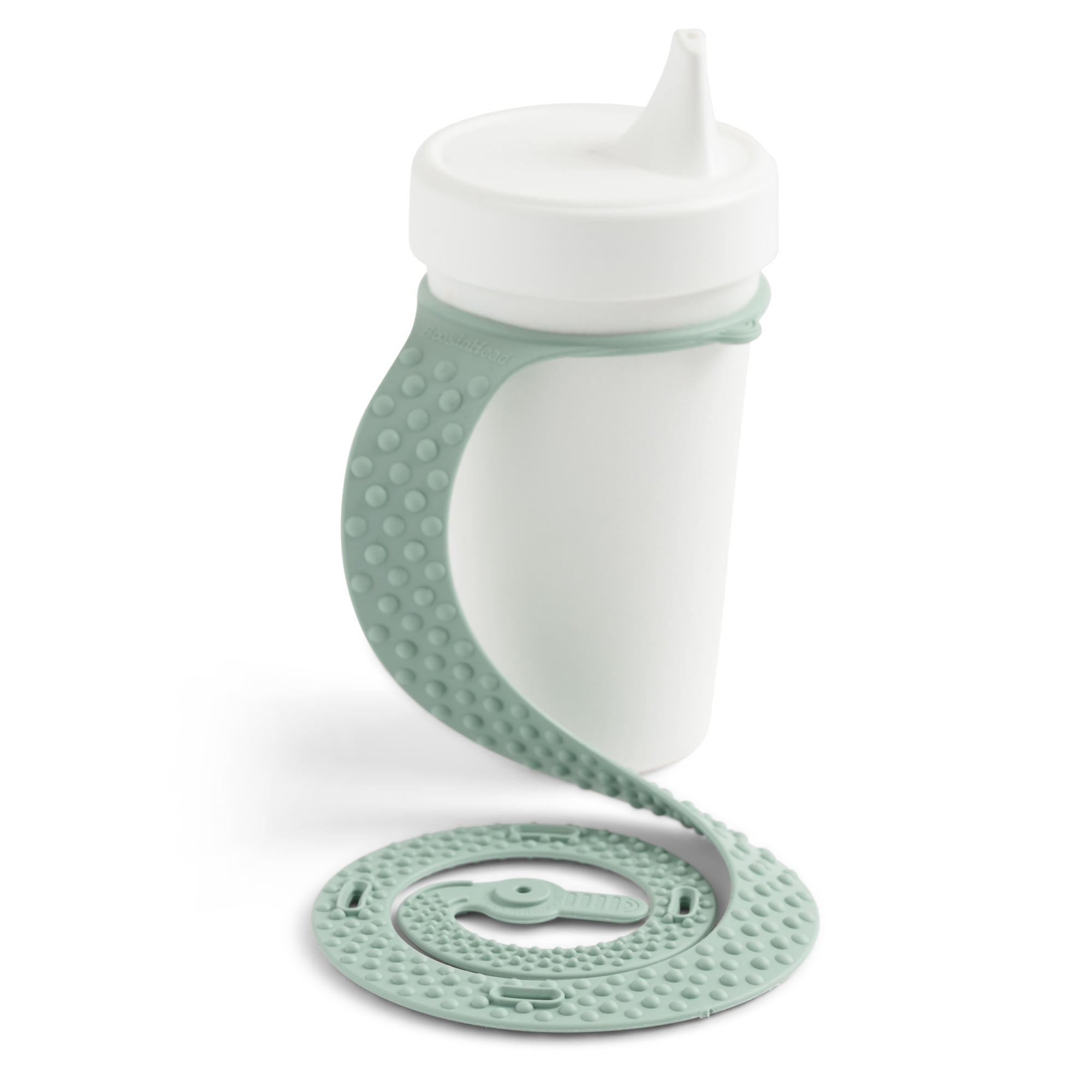 BooginHead 2 oz Silicone SippiGrip Sippy Cup Holder, Infant Toddler Boys Girls, Charcoal Sage Rose