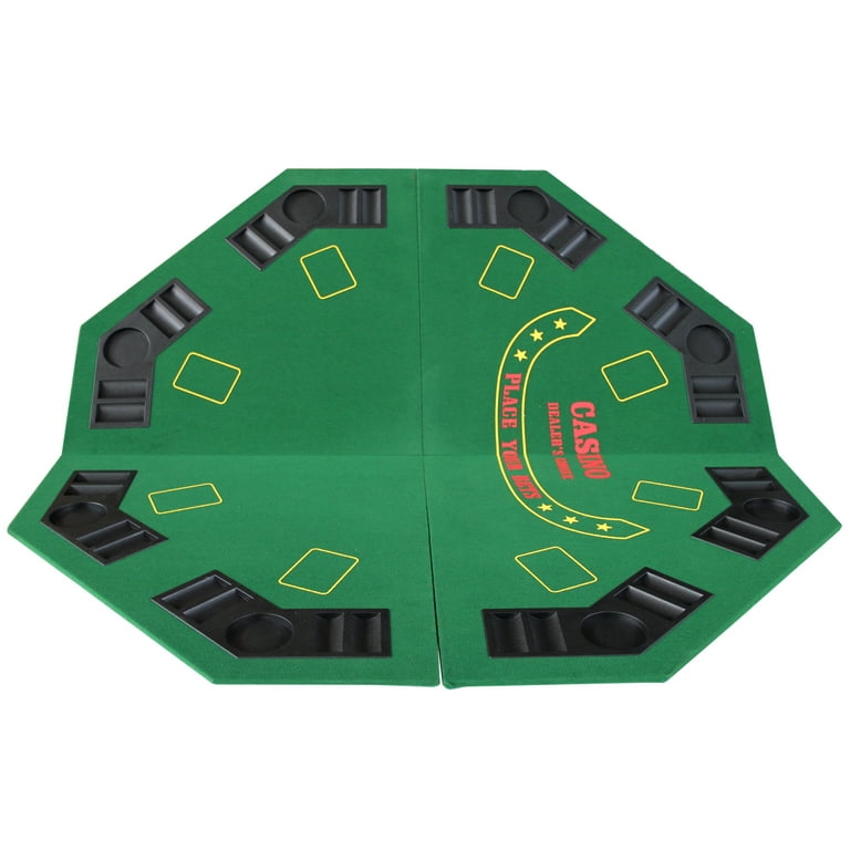 Cheng-store Feltro de mesa de cassino dupla face - Blackjack e Texas Holdem  disponíveis - Toalha de mesa de cassino verde - Tapete de jogos de cartas  para layout de mesa de