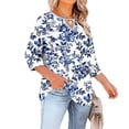 thumbnail image 4 of Babysbule Crewneck with Front Cutout 3/4 Sleeve, Position Print, Blouse & Top (Women's Plus Size), 4 of 6