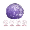 thumbnail image 5 of Kdxio Snowfall Sky White Purple Print Shower Cap for Women,Elastic and Reusable,Double Waterproof Layers Bathing Hat, 5 of 6