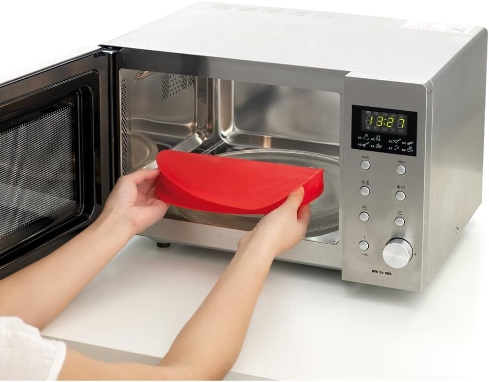 Quick & Easy Microwave Omelette Maker 100% Platinum Silicone Red Egg Cooker Heat Resistant Dishwasher Safe with Recipe Book