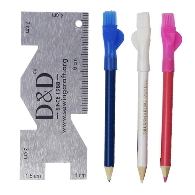 Tailors Chalk Pen Marker Pencil Ruler Sewing Fabric Leather Sewing Cloth Marking