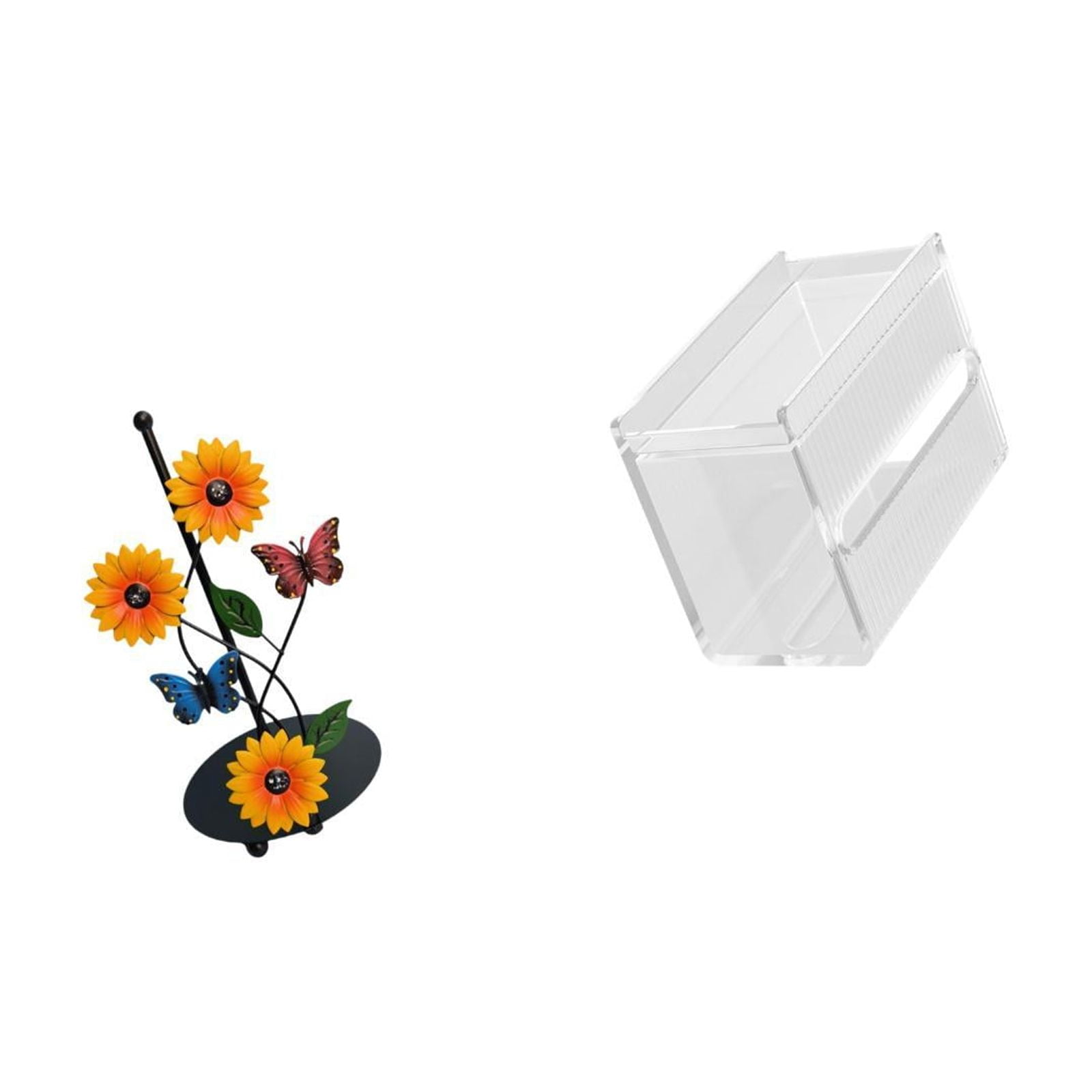 Fiocias Toilet Paper Holder Paper Towel Holder Countertop Kitchen Roll Holder Tissue Case Iron And Acrylic Stable Construction Suitable for Kitchen Dining Tab