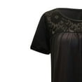 thumbnail image 5 of Pompotops Mode T-shirt Décontracté à Manches Courtes en Dentelle Col Rond Imprimé pour Femmes, 5 of 5