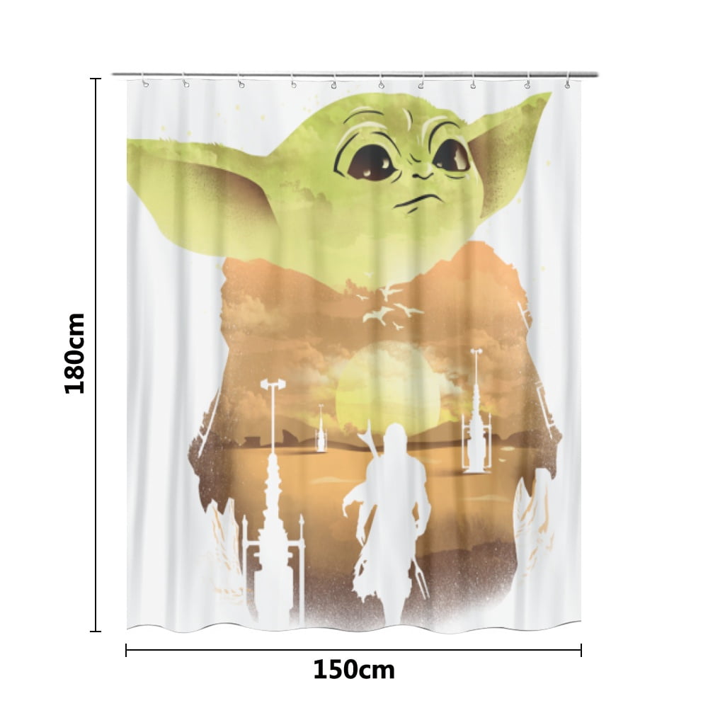 Cute Baby Yoda Bath Curtains For Bathroom Cool Curtain Shower,Washable