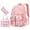 Pink, variant on Lightweight School Backpack Set For Includes Backpack Pencil And Lunch Bag Ergonomic Spine Support 3 Piece Kit Suitable For Elementary Middle Grades Pink