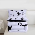 thumbnail image 6 of jejeloiu Black Cat Silhouette Twin Comforter Sets Kids,Minimal Kitten Print Bedding Set,Reversible,2-Piece, 6 of 8
