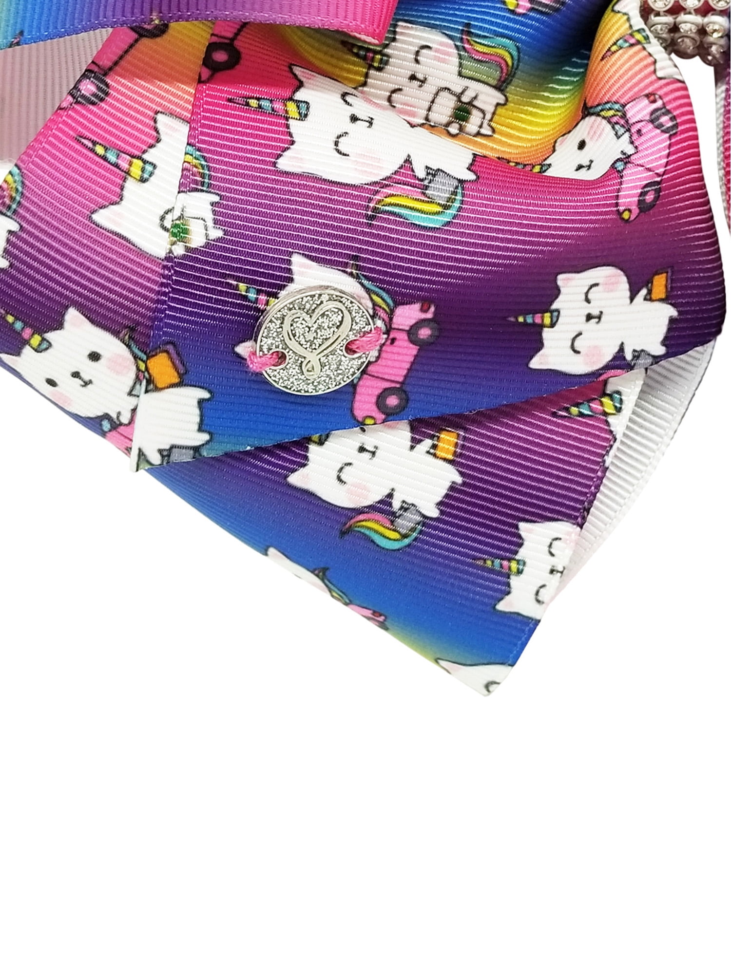 JoJo Siwa Large Cheer Hair Bow (Rainbow UniKitty)