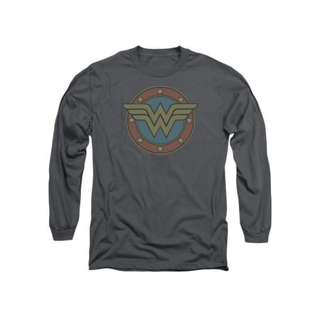 DC Comics Wonder Woman Muted Classic Logo Adult Long Sleeve T-Shirt (Best Wonder Woman Comics)