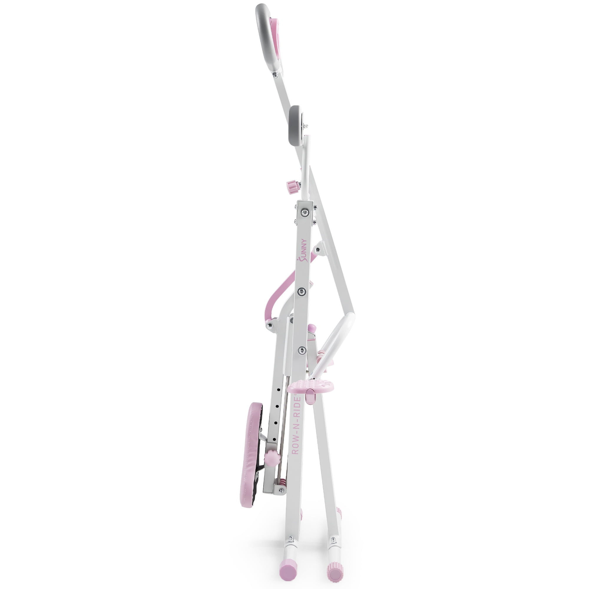 Sunny Health & Fitness Pink Row-N-Ride Plus, Squat Assist Rower for Glutes and Full Body Workout, 330 LB Capacity and Free Access to SunnyFit App - P2100SMART