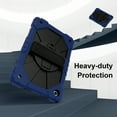 thumbnail image 6 of ELEHOLD Rugged Hybrid Case For Samsung Galaxy Tab A9+, with Built-in Kickstand 360° Rotating Handstrap Crossbody Shoulder Strap Shockproof Heavy Duty Case, Navyblue+Black, 6 of 9
