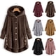 thumbnail image 3 of Abrigo cálido de otoño-invierno para mujer con bolsillo, suéter liso con capucha y botones peludos, 3 of 7