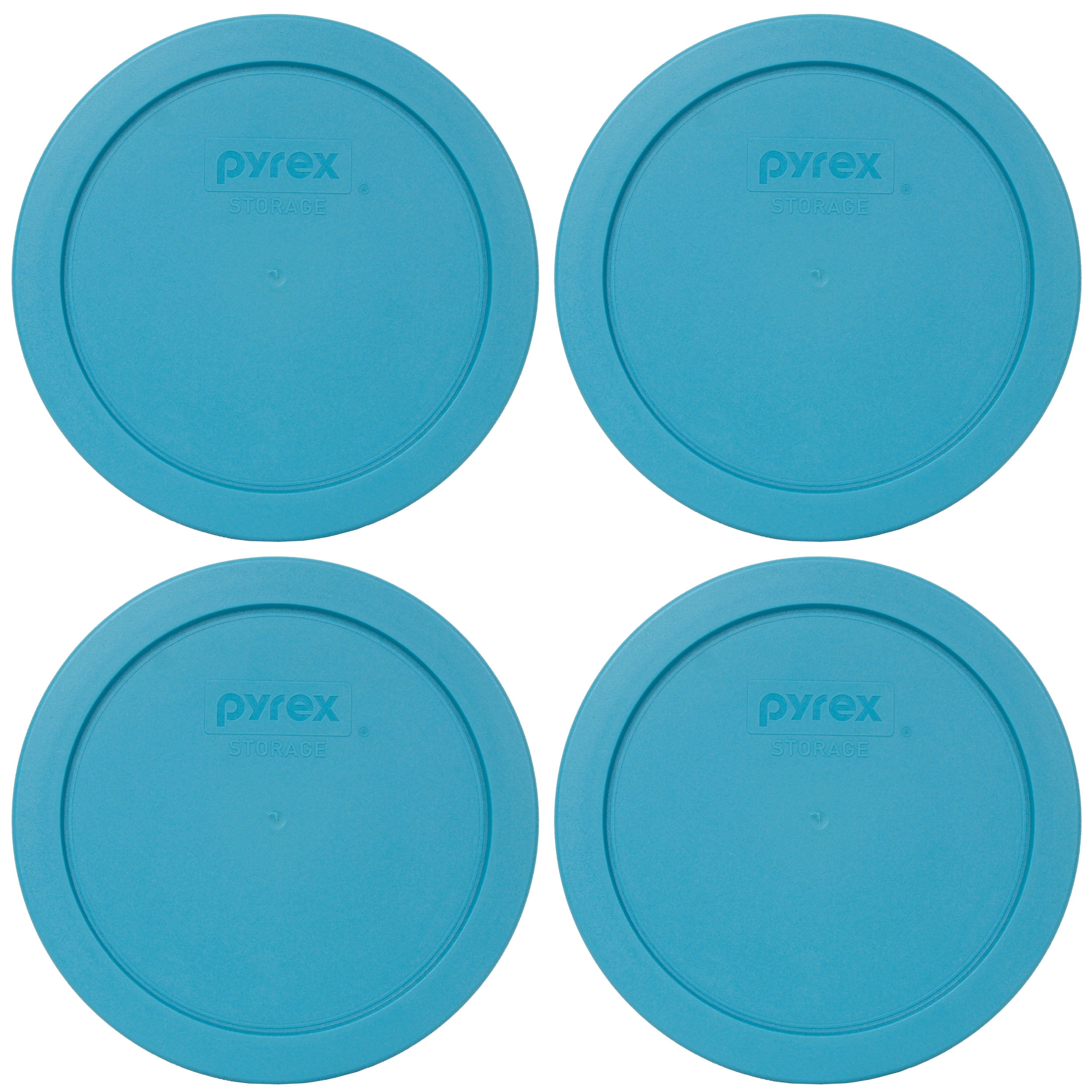 Pyrex 7201PC Teal Blue Plastic Storage Replacement Lid Cover (4Pack