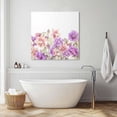 thumbnail image 3 of Pink Purple Spring Floral Wall Art Painting on Canvas, Summer Flower Botanical Canvas Art Home Prints Wall Art Framed Modern Artwork for Living Room Bedroom Wall Decor 16x16in, 3 of 9