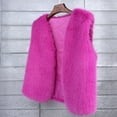 thumbnail image 2 of jtjvou Warm Short Faux Fur V Neck Vests Fluffy Cropped Jackets Crop Coats Outwear Waistcoat Tops Pink S, 2 of 3
