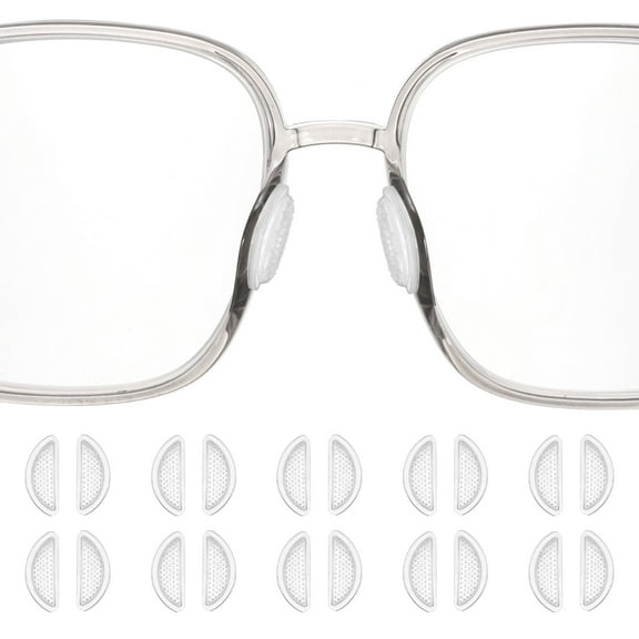 Uxcell 10 Pairs Eyeglass Nose Pads 3.5mm Glass Nose Grips Granular D-shaped Clear