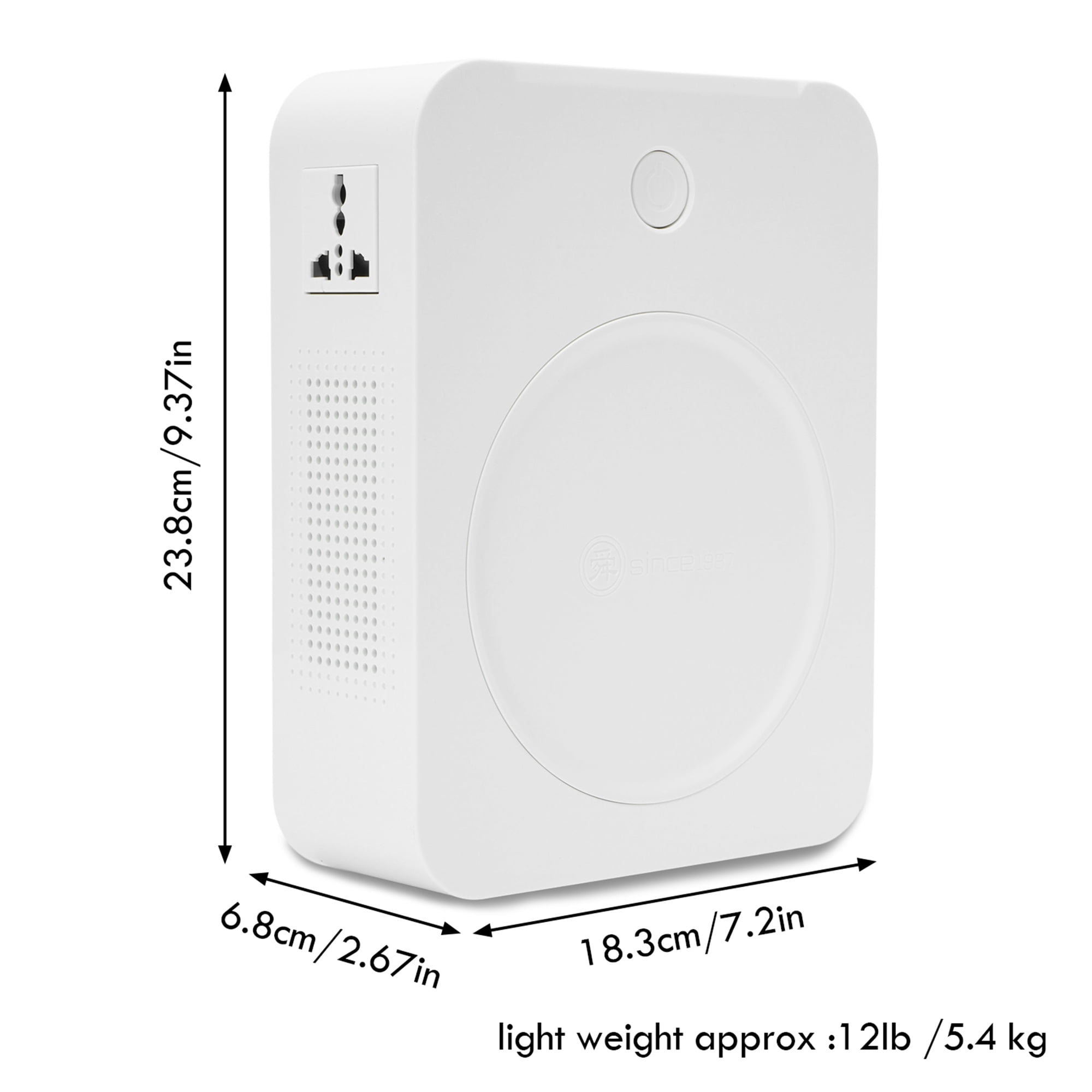 Petoto 2000W Step Up Transformer 110V to 220V Voltage Converter with Circuit Breaker Protection, White