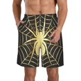 thumbnail image 1 of Fotbe Gold Spider On The Web Trajes de Baño Estampados para Hombre, Shorts de Verano de Secado Rápido, Ropa de Playa, Bañadores-Small, 1 of 6