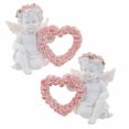 thumbnail image 5 of Cherubs Resin Statue Pair Holding Rose Wreath, Valentines Day Decoration and Memorial Gift, Cute Sculpture for Home and Tabletop Decor, Romantic Accent for Couples, by Ukhbccc, 5 of 9