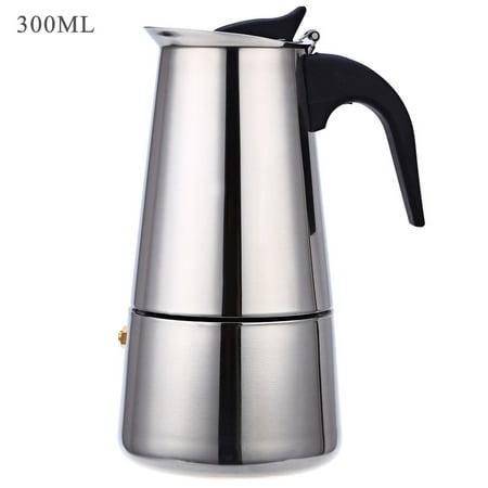 6 Cups 300ML Stainless Steel Mocha Espresso Latte Percolator Coffee Maker Pot for home office (Best Latte Machine For Home Use)