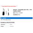 thumbnail image 2 of Antenna - Compatible with 1992 - 1993 Cadillac Allante, 2 of 2