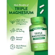 Triple Magnesium Complex | 100 Capsules | From Oxide, Citrate, Aspartate | by Natures Truth