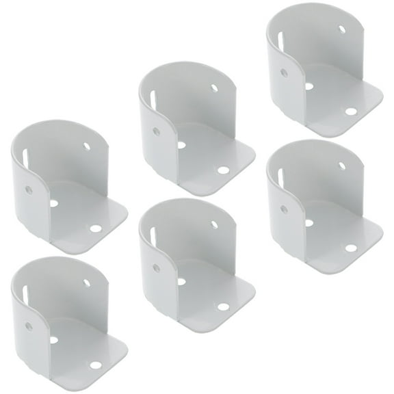 Flange Seat 6 Pcs Closet Pole Bracket Brackets Curtain Rod Holders for Iron White