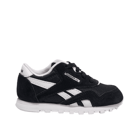 Reebok Infant Classic Nylon Running Shoes Black / White BD1304 (6 US)
