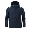thumbnail image 2 of SYMOID Men's S Size Dark Blue Fleece Lined Hooded Sweatshirt - Henley Style with Reflective Accents, 100% Polyester for Casual & Light Outdoor Use, 2 of 9