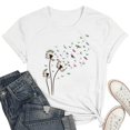 thumbnail image 2 of Trendfront Womens Dandelion Graphic T Shirts Crewneck Casual Short Sleeve Loose Fit Tops Trendy Fashion Tee Relaxed Pullover Daily Wear, 2 of 3