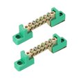 thumbnail image 1 of Terminal Tierra Barra Tornillo Bloque Barrera Latón 6 Posiciones Verde para Distribución Eléctrica Paquete de 2 Unique Bargains, 1 of 5