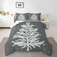 thumbnail image 2 of Christmas Tree Queen Bedding Set for Kids Boys Girls,Merry Christmas Comforter Set,Winter Snowflake Floral Duvet Insert,Abstract Feather Xmas Decorations Grey Quilt Set Bedroom Decor, 2 of 6