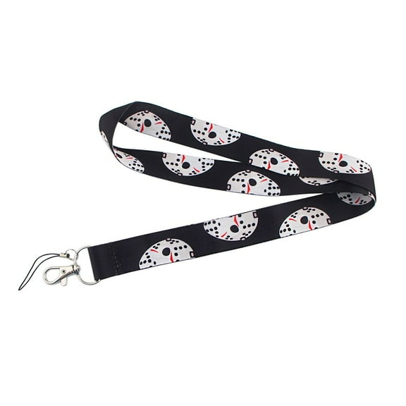 Anime Source Friday the 13th Horror Movie Series Jason Hockey Mask Vorhees Black Lanyard Keychain ID Badge Holder