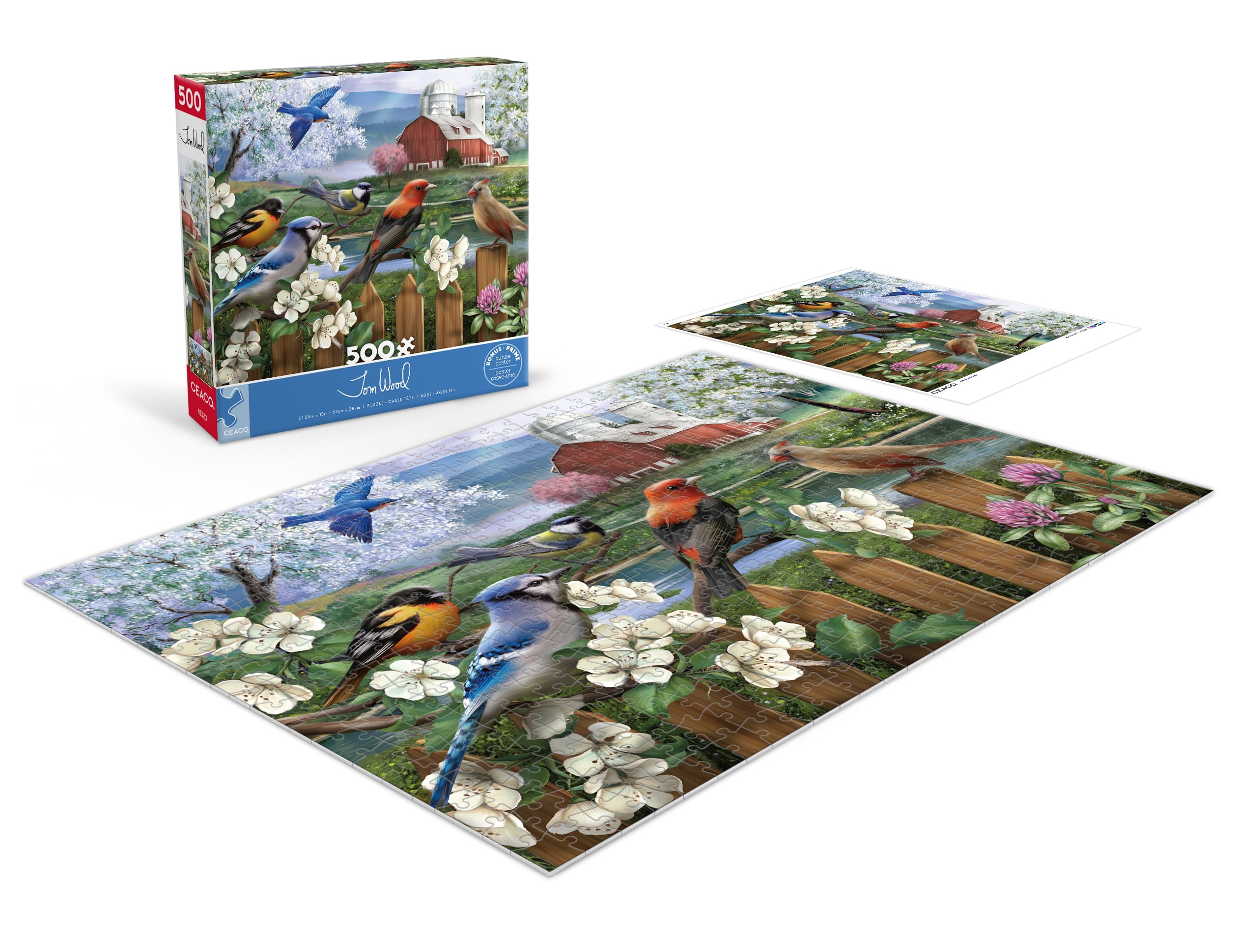 Ceaco Tom Wood Spring at the Farm 500-Piece Interlocking Jigsaw Puzzle for Adults Ages 14+