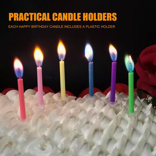 6pcs/12 piezas de vela de marco de color ambientalmente amigable para el medio ambiente Velas de pastel de decoraciones de pastel súper brillantes para niños niños