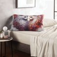 thumbnail image 6 of Lsque White Red Cat Couple Pattern Pillow Case – Soft & Cozy Throw Pillow Cover, Hypoallergenic Cushion Case for Sleeping Women with Envelope Closure-16"x24", 6 of 6