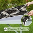 thumbnail image 6 of Black White Gold Marble Pattern Square Fitted Tablecloth with Elastic Edge,Square Table Cover,Washable Elastic Table Cover for Home Kitchen Party Decor 36"x36", 6 of 6