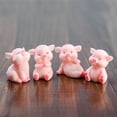 thumbnail image 6 of SPRING PARK 7Pcs Miniature Pig Figures Animal Figurines Toys Lucky Piggies Cake Topper Decorations Resin DIY Craft Project Decor, 6 of 7