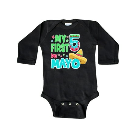 

Inktastic My First Cinco de Mayo- sombrero Gift Baby Boy or Baby Girl Long Sleeve Bodysuit